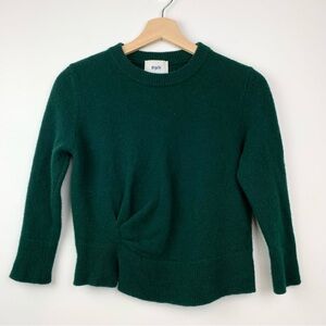 Erdem Sweater Virgin Wool Small Waist Knit Cropped Green Soft Quiet Luxury Read